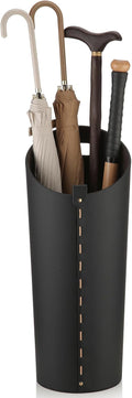 Brown Leather Umbrella Holder Indoor Umbrella Stand Rack for Entryway Tall Bucket That won't Fall Down Storage 10 Different Sizes of Canes Walking Sticks Toy Swords etc