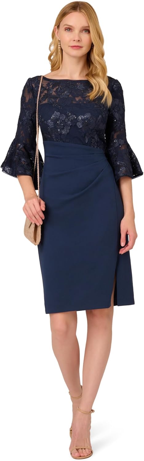 Adrianna Papell Women's Floral Lace Combo Dress