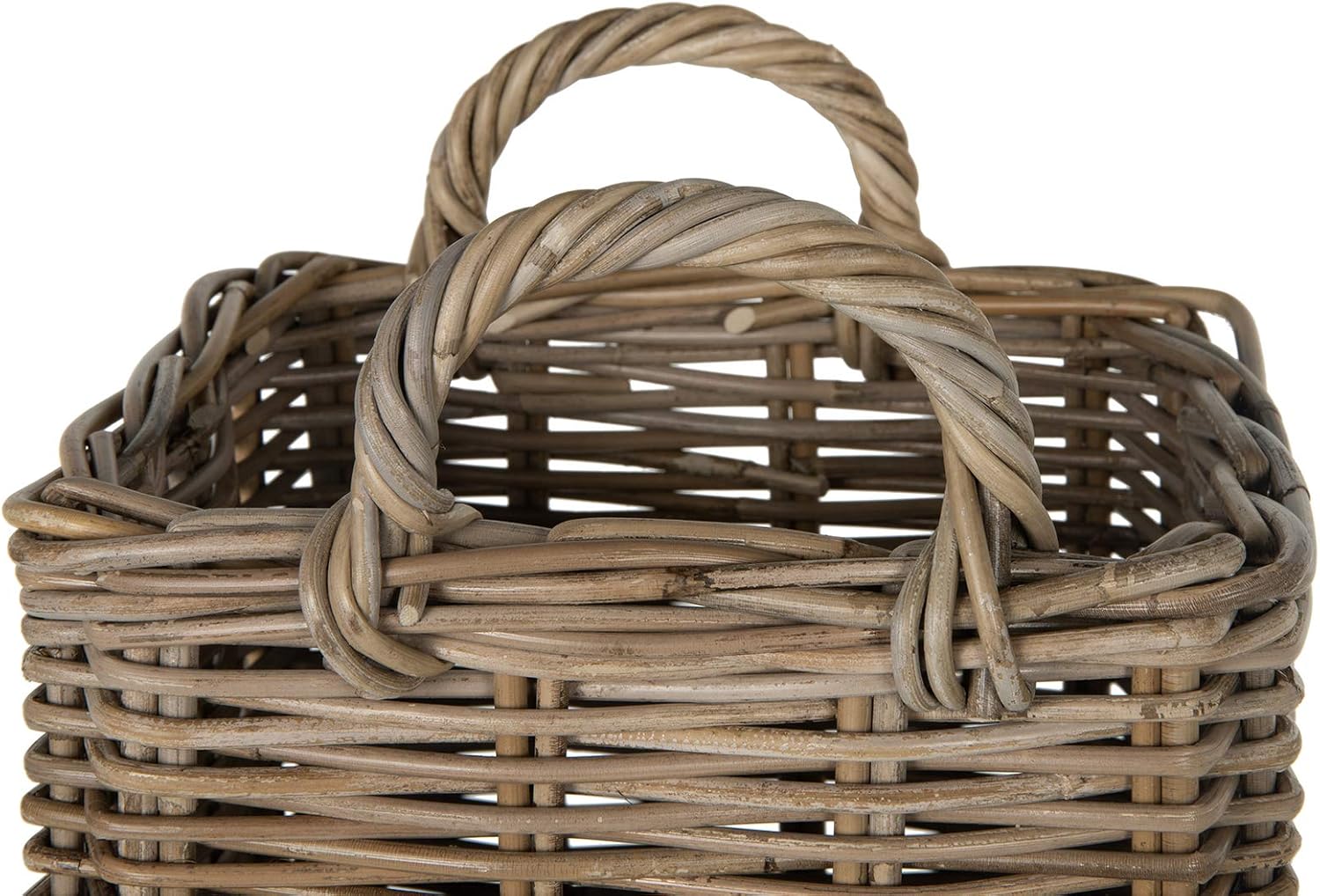 KOUBOO Kobo Square Umbrella Stand with Metal Water Catch, Gray Storage Basket Grey