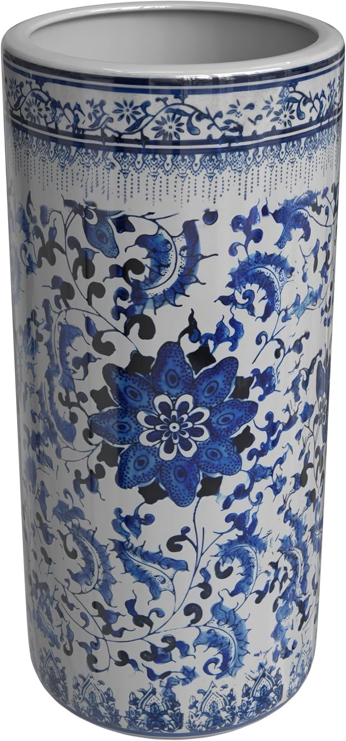 Oriental Furniture 17" Carved Lattice Decorative Umbrella Stand