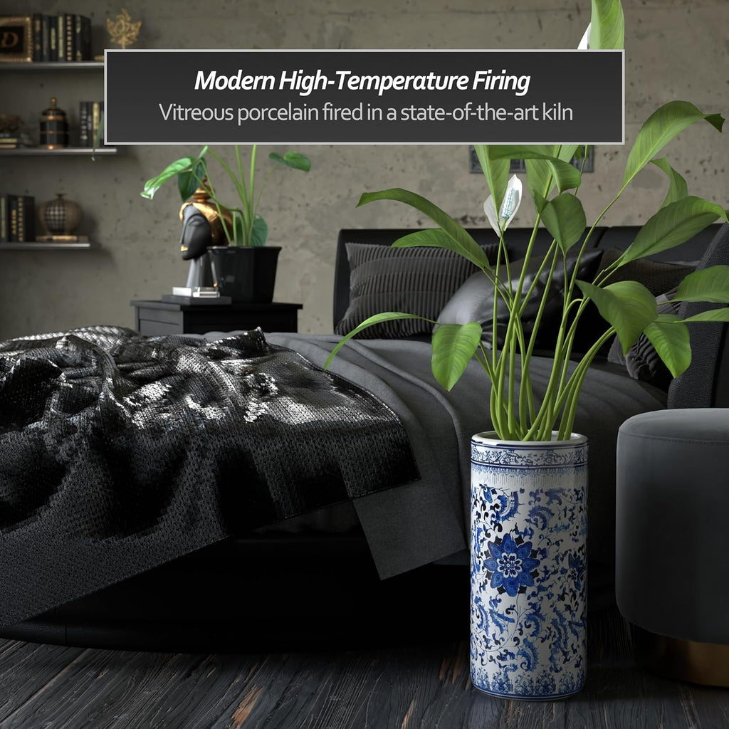 Oriental Furniture 17" Carved Lattice Decorative Umbrella Stand