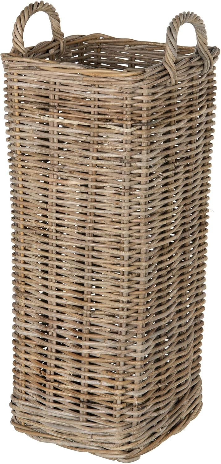 KOUBOO Kobo Square Umbrella Stand with Metal Water Catch, Gray Storage Basket Grey