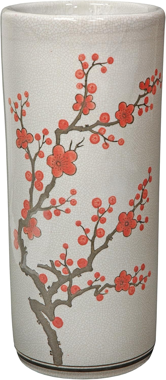 Oriental Furniture 17" Carved Lattice Decorative Umbrella Stand