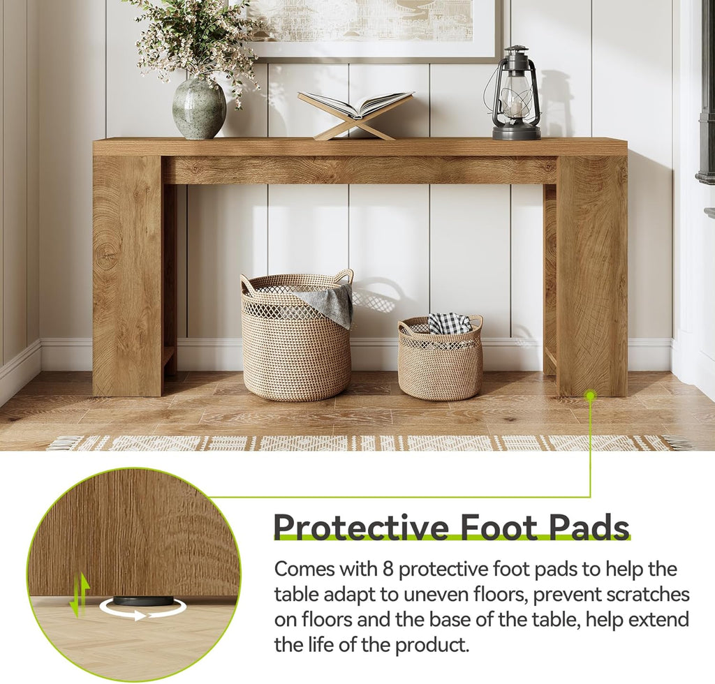 Little Tree 70.9-Inch Long Console Table, Narrow Sofa Table Behind The Couch, Farmhouse Console Table for Living Room, Entryway, Hallway