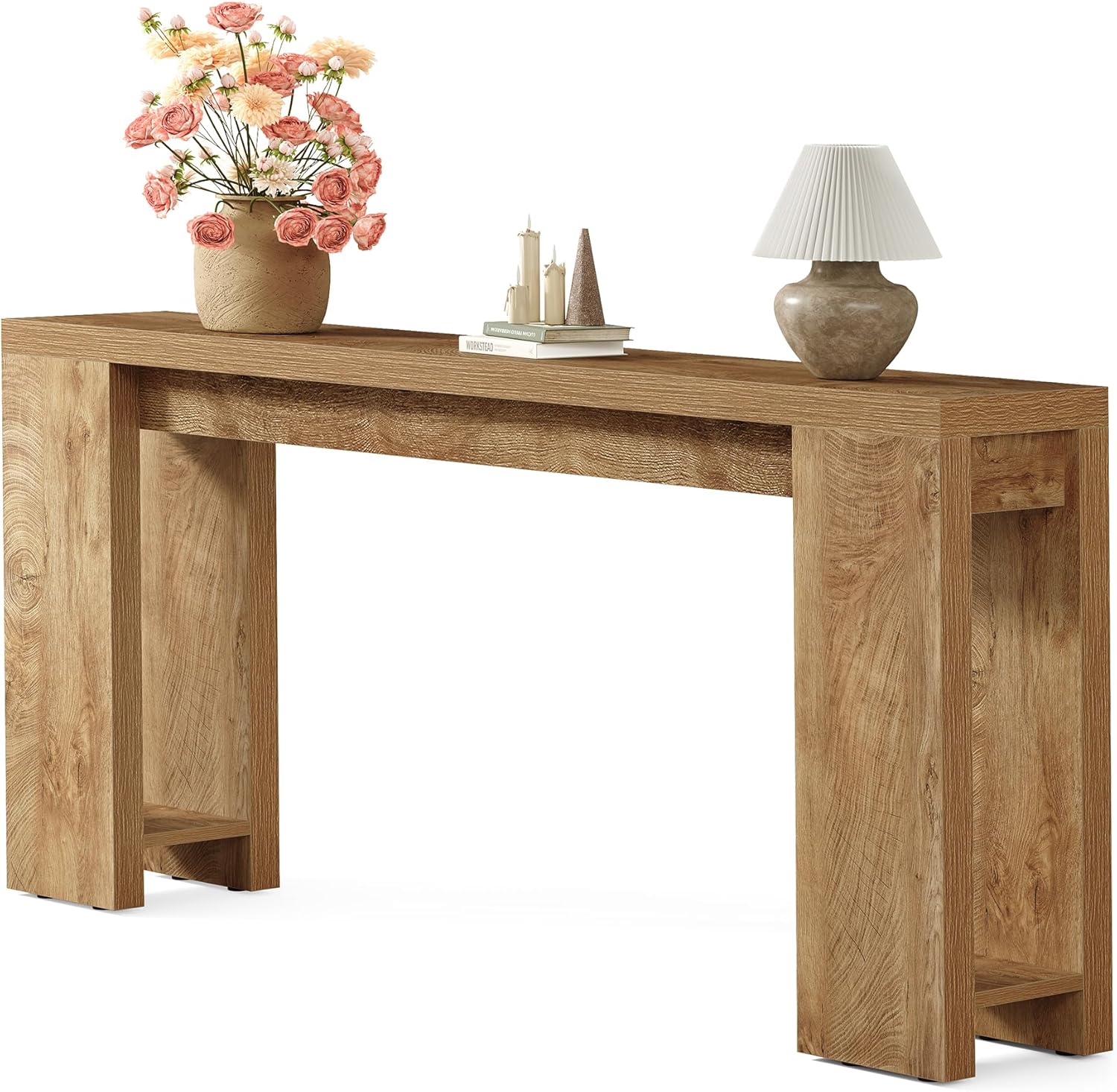 Little Tree 70.9-Inch Long Console Table, Narrow Sofa Table Behind The Couch, Farmhouse Console Table for Living Room, Entryway, Hallway
